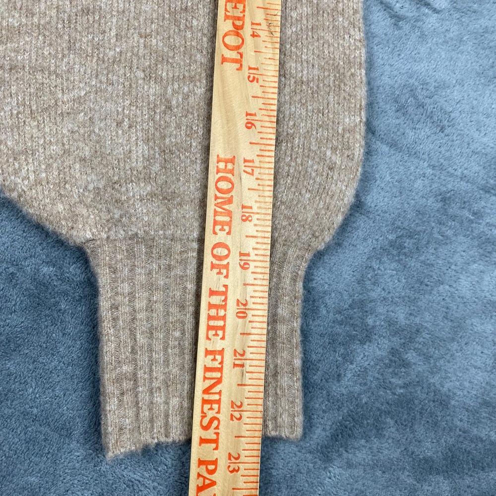 The Good Friends Women Sweater L Beige Wool Blend Back Tie Ribbon Balloon Sleeve - Picture 12 of 12